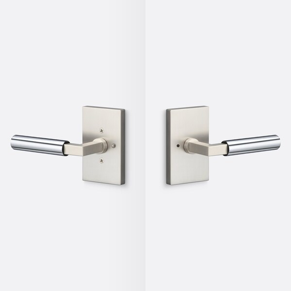Sure-Loc Hardware Sure-Loc Hardware Levanto Privacy Rosette, Nickel, Smooth Grip in Polished Chrome LV102 NI GRIP-SM 26 - main